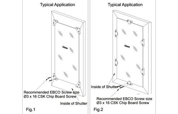 Ebco Glass Corner Holder / Glass Side Holder